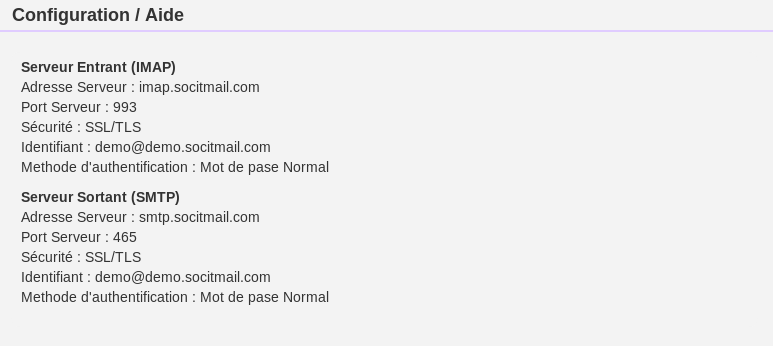 SocITmail espace client - offre mail aide et configuration